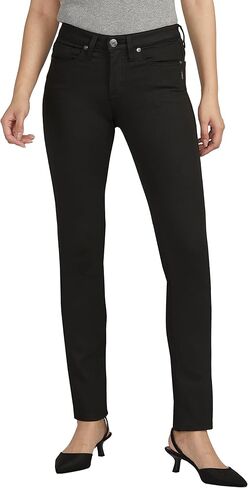 Silver Jeans Co. Women's Suki Mid Rise Curvy Fit Straight Leg Jeans, Dark Wash FRB548, 31W x 31L in Saudi Arabia