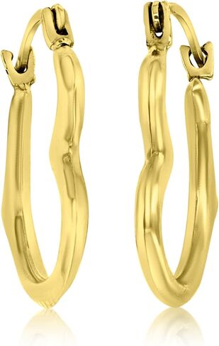 14K الذهب الأصفر 2x14mm صغيرة مصقولة القلب خفيفة الوزن الاقراط in Saudi Arabia