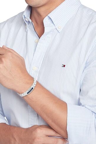 Tommy Hilfiger Men's Jewelry 2790485 Stainless Steel Bracelet, Color: Silver in Saudi Arabia