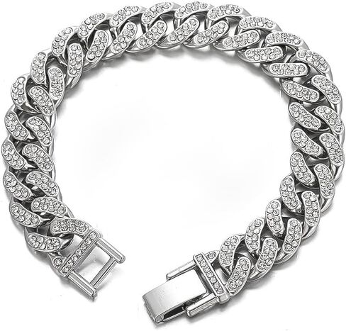 Cuban Link Chain Bracelet for Mens Alloy Diamond Cut 18mm 21mm Stainless Steel Chain Hip Hop Jewelry in Saudi Arabia