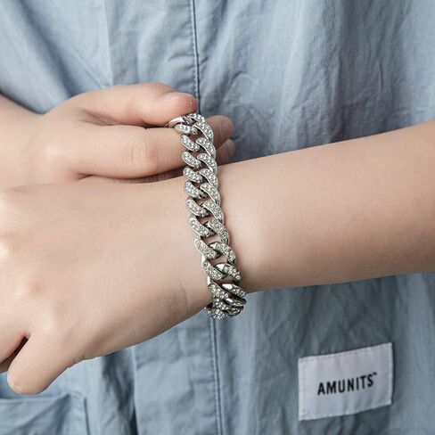 Cuban Link Chain Bracelet for Mens Alloy Diamond Cut 18mm 21mm Stainless Steel Chain Hip Hop Jewelry in Saudi Arabia