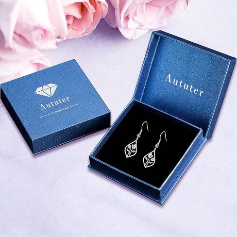 Birth Flower Earrings Sterling Silver Month Flower Drop Earrings Birthstone Earrings Birthday Jewelry Gifts in Saudi Arabia