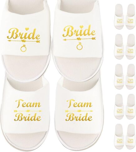 EPLAZA 7 أزواج من شباشب العروس وصيفة العروس للاستعمال مرة واحدة، شباشب زوجة لحفلات الزفاف وهدايا حفل العازبة in Kuwait