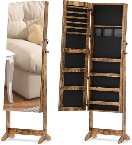 SDHYL Full-length Mirror Standing Jewelry Storage Cabinet Makeup and Jewelry Storage Organizer in Kuwait