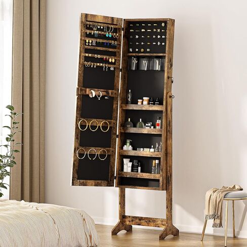 SDHYL Full-length Mirror Standing Jewelry Storage Cabinet Makeup and Jewelry Storage Organizer in Kuwait