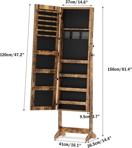 SDHYL Full-length Mirror Standing Jewelry Storage Cabinet Makeup and Jewelry Storage Organizer in Kuwait