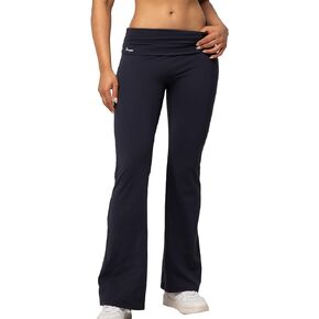 Danysu 28" 30" 32" Fold Over Flared Leggings for Women Low Rise Stretch Y2k Yoga Lounge Pants