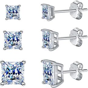 SUPRAONE 18K Gold Plated 925 Sterling Silver Round Cut AAA+ Cubic Zirconia Stud Earrings Set for Girls Women Kids Men in Kuwait