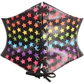 Daisy corsets Womens Lavish Rainbow Stars Lace-up Corset Belt Cincher