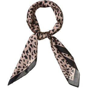 Allegra K 70cm Animal Leopard Print Silk Feeling Square Scarf Kerchief Neckerchief Bandana
