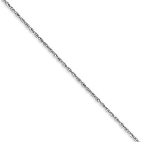The Black Bow 0.8mm, 10k White Gold, Baby Rope Chain Necklace in Saudi Arabia