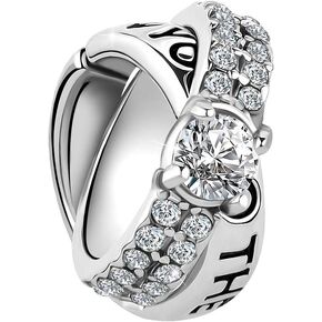 ZakiaHo Wedding Engagement Ring I Love You to The Moon and Back Charms for Bracelets Compatible with Pandora Bracelets Christmas Birthday Gifts for Womens