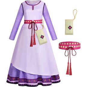 زي Ruimeier Wish Asha للسيدات البالغات بطلة فيلم الرسوم المتحركة فستان أرجواني طويل مع قلادة in Kuwait