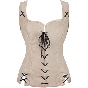 frawirshau Pirate Renaissance Costumes for Women Steampunk Pirate Vest Viking Costume Bodice in Kuwait