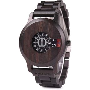 BOBO BIRD Mens Unique Fashion Classic Casual Retro Wooden Wood Watches Luxury Brand Quartz Wristwatches