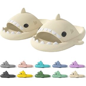 rosyclo Shark Slides for Women and Men, Cute Shark Slippers Adult Youth Cloudy Summer Soft Lightweight Anti-Slip Thick Sole Beach House Cloud Cushioned Shower Slide Sandals Indoor Outdoor in Kuwait