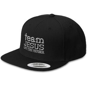 Speedy Pros Snapback Hats for Men & Women Team Jesus Life Time Member A Embroidery Acrylic Flat Bill Baseball Cap Black, Black, One size