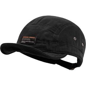 CLAPE Short Brim Baseball Cap 5 Panel Hat Soft Short Bill Trucker Cap Flat Snapback Hats Casual Outdoor Fitted Cap Dad Hats