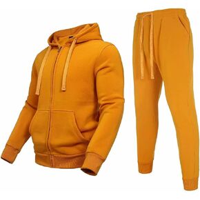 Megub mens hoodie sweatsuit Full-Zip fleece tracksuit fashion jogger suit set outdoor sportswear