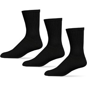 BeautiQueoos 3Pairs Mens Cotton Athletic Socks Casual Outdoor Performance Breathable Crew Running Sportwear