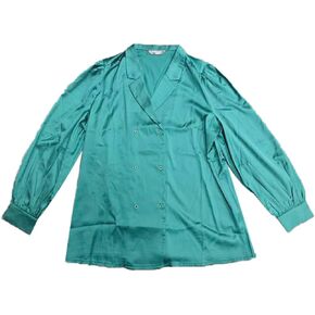 Allegra K Work Business Casual Button Down Shirt for Women's Satin Long Sleeve Blouse