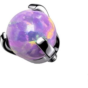 Pierced Owl 14-16G G23 Implant Grade Titanium Claw Setting Synthetic Opal Ball Internally Threaded Dermal Anchor Top