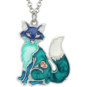Enamel Alloy Cute Fox Necklace for Women Girls Pendant Charms Fashion Jewelry Gifts