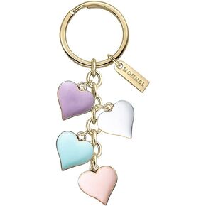 Monnel Z647 Assorted Little Love Hearts Charms Pendants Keyring Keychain with Velvet Bag for Women Girls