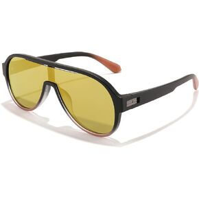 FEISEDY Polarized Men Women Sunglasses, Oversized Aviator Fahion One Piece Sun Glasses, Lightweight TR90 Frame B4080