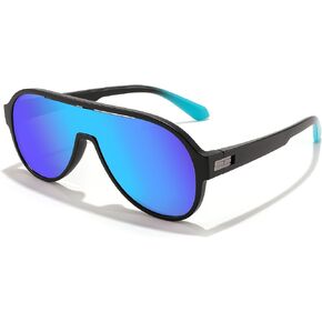 FEISEDY Polarized Men Women Sunglasses, Oversized Aviator Fahion One Piece Sun Glasses, Lightweight TR90 Frame B4080