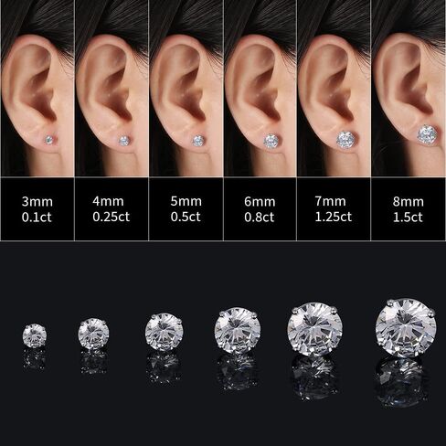 SUPRAONE 18K مطلية بالذهب 925 فضة استرلينية قطع مستديرة AAA + مكعب زركونيا مجموعة أقراط للفتيات النساء والأطفال الرجال in Saudi Arabia