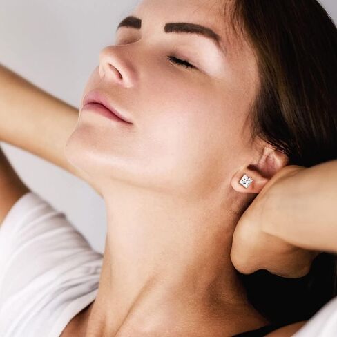 SUPRAONE 18K Gold Plated 925 Sterling Silver Round Cut AAA+ Cubic Zirconia Stud Earrings Set for Girls Women Kids Men in Kuwait