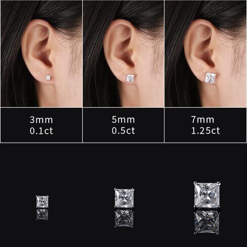 SUPRAONE 18K Gold Plated 925 Sterling Silver Round Cut AAA+ Cubic Zirconia Stud Earrings Set for Girls Women Kids Men in Kuwait