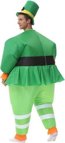 زي تنورة أيرلندية من جوروسايكا، زي تنكري مضحك للحفلات التنكرية للبالغين، زي سانت باتريك ليوم الضربة الجني مع قبعة أيرلندية، زي قابل للنفخ، عطلة منفوخة للنساء in Kuwait