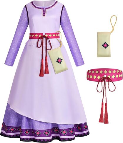 زي Ruimeier Wish Asha للسيدات البالغات بطلة فيلم الرسوم المتحركة فستان أرجواني طويل مع قلادة in Kuwait