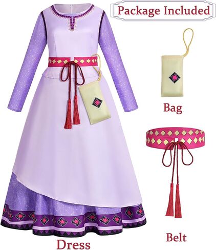 زي Ruimeier Wish Asha للسيدات البالغات بطلة فيلم الرسوم المتحركة فستان أرجواني طويل مع قلادة in Kuwait