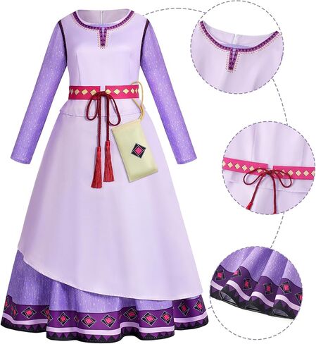 زي Ruimeier Wish Asha للسيدات البالغات بطلة فيلم الرسوم المتحركة فستان أرجواني طويل مع قلادة in Kuwait