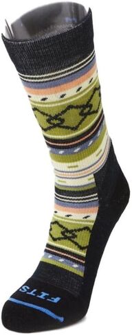 FITS Women’s Casual – Crew: Stay Put, Comfortable, Breathable, Calf High Wool Sock for All Day Wear, Black/Natural, M in Kuwait