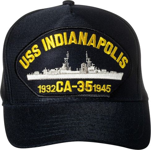 البحرية الأمريكية USS Indianapolis CA-35 Heavy Cruiser Emblem Patch Hat قبعة بيسبول زرقاء داكنة in Saudi Arabia