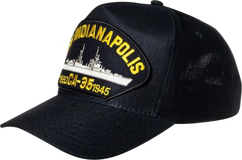 البحرية الأمريكية USS Indianapolis CA-35 Heavy Cruiser Emblem Patch Hat قبعة بيسبول زرقاء داكنة in Saudi Arabia
