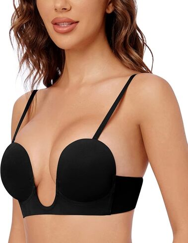 حمالة صدر نسائية من Wekofi ذات سلك داخلي رافعة عميقة على شكل حرف V مثيرة ذات قصة منخفضة متعددة الاتجاهات in Kuwait