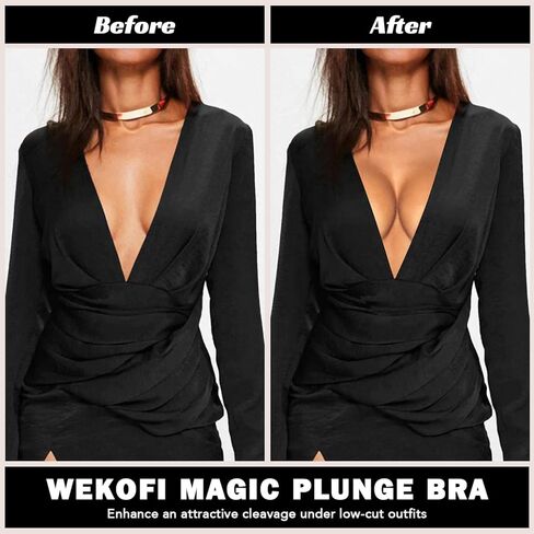 حمالة صدر نسائية من Wekofi ذات سلك داخلي رافعة عميقة على شكل حرف V مثيرة ذات قصة منخفضة متعددة الاتجاهات in Kuwait