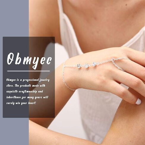Crystal Hand Chain Rhinestone Finger Ring Bracelets Slave Bracelet for Women and Girls in Kuwait