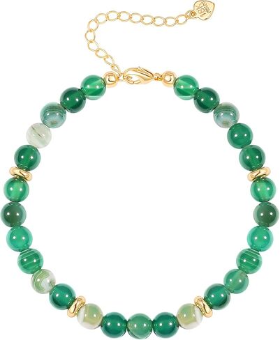 POTESSA Healing Stone Beaded Bracelets for Women Semi-Precious Gemstones Bracelets Pearl Beaded Bracelet Adjustable Strand Bracelets 6MM in Saudi Arabia