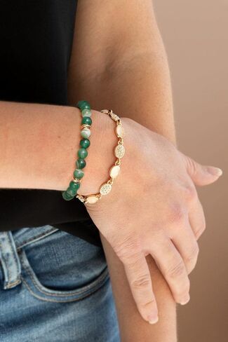 POTESSA Healing Stone Beaded Bracelets for Women Semi-Precious Gemstones Bracelets Pearl Beaded Bracelet Adjustable Strand Bracelets 6MM in Saudi Arabia