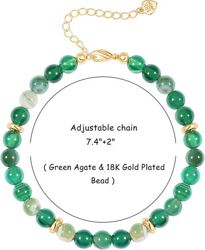POTESSA Healing Stone Beaded Bracelets for Women Semi-Precious Gemstones Bracelets Pearl Beaded Bracelet Adjustable Strand Bracelets 6MM in Saudi Arabia