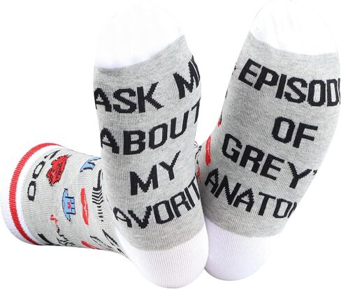 Medicine Theme Tv Show Socks Gift Grey’s TV Show Inspired Socks For Grey’s Fans in Saudi Arabia