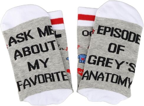 Medicine Theme Tv Show Socks Gift Grey’s TV Show Inspired Socks For Grey’s Fans in Saudi Arabia