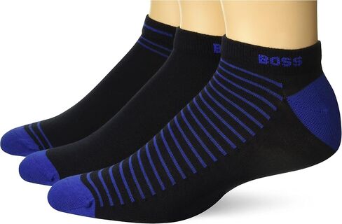 BOSS Men's 3-Pack Contrast Stripe Cotton Ankle Socks in Saudi Arabia