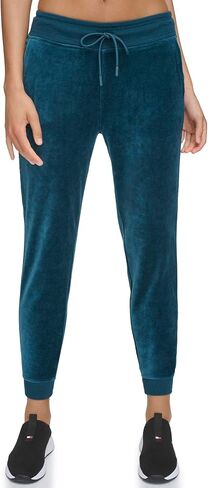 Tommy Hilfiger Women's Drawcord Waist Easy Fit Velour Jogger, Oceanic Green in Saudi Arabia